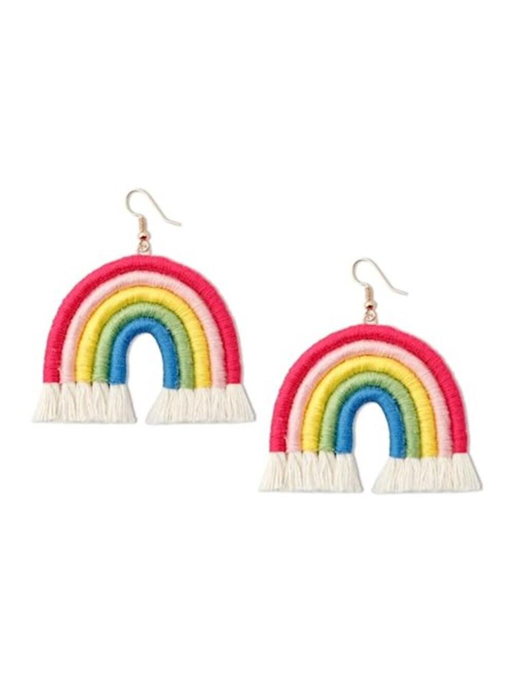 Boho Rainbow Tassel Drop Earrings Womens